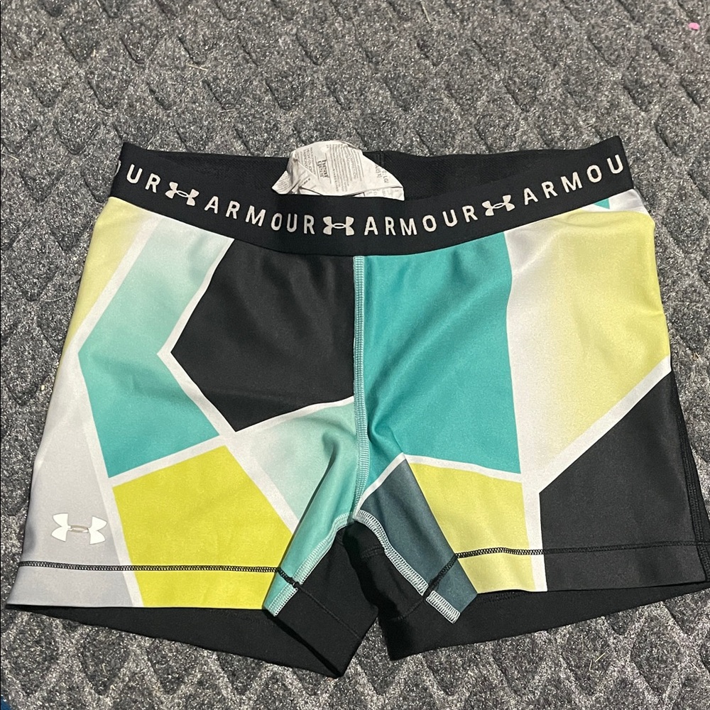 Under Armour Women's Athletic Shorts - Black, Yellow, Teal